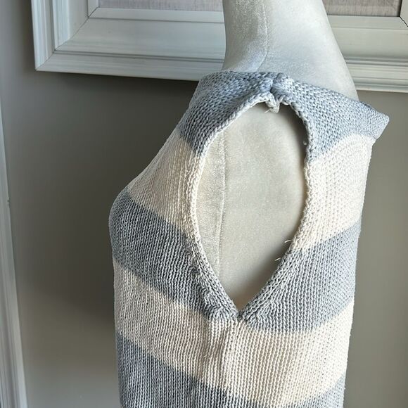 Vintage 90s Newport News Collection Sleeveless Y2K Striped Sweater Large - Picture 5 of 10